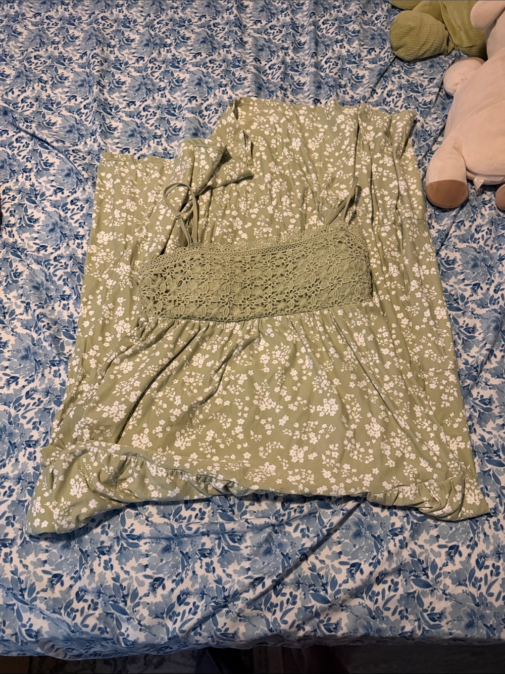 No Boundaries Olive Green Floral Maxi Dress